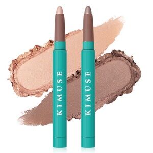 NIB Kimuse Cream Eyeshadow Stick 2pc Set - Brown & Cream. Glides on. Waterproof